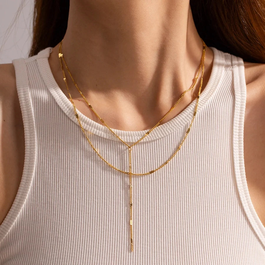 Halskette "Angelika" in Edelstahl dezent - 18k vergoldet | Shop Nory