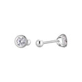 1 Paar 925 Sterling Silber Zirkon 925 Sterling Silber Ohrringe Geometrische Ohrstecker | Shop Nory