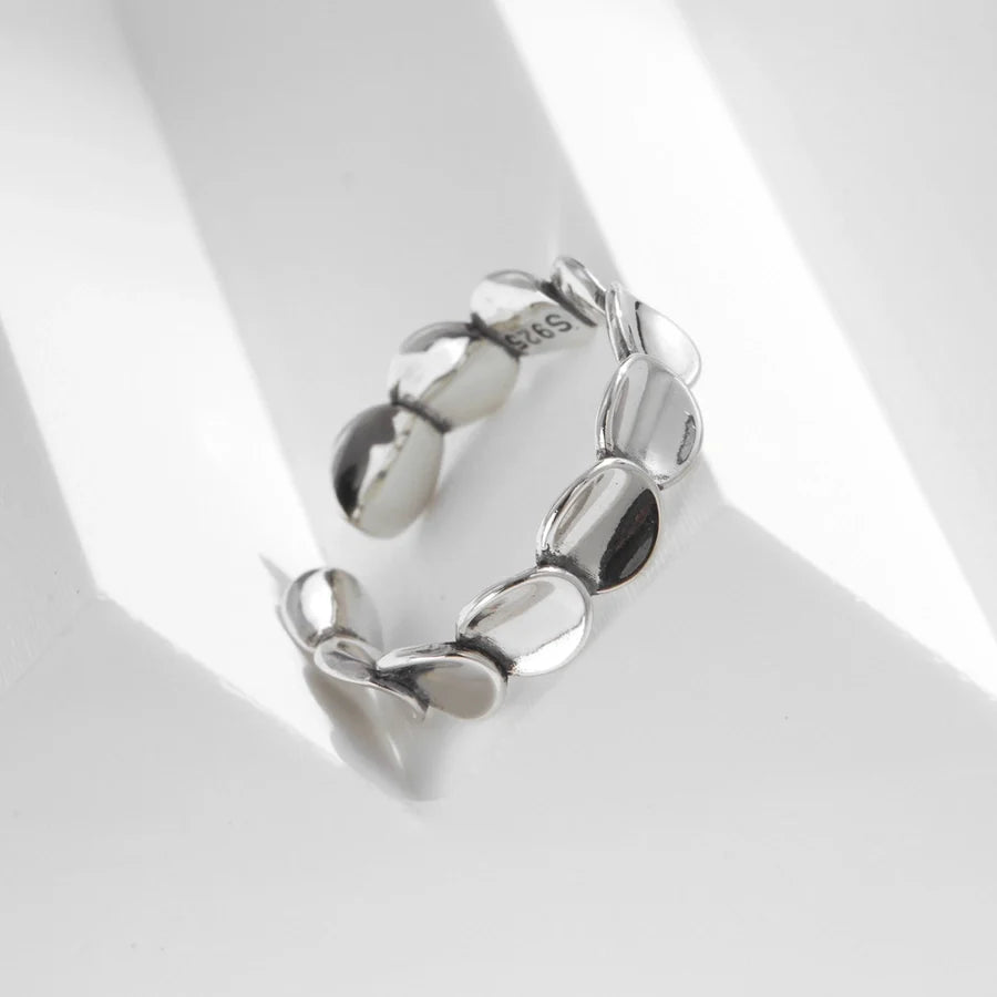 Rhodinbeschichtete 925 Sterling Silber Unregelmäßige Geometrische Offene Ringe 925 Sterling Silber Ringe | Shop Nory