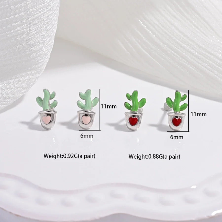 1 Paar 22K goldplattiert rhodiumbeschichtet 925 Sterling Silber Zirkon 925 Sterling Silber Ohrringe Weihnachtsbaum Weihnachtsmütze Obst Ohrstecker | Shop Nory