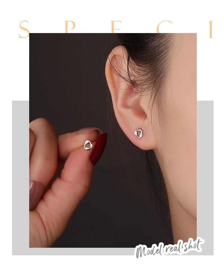 1 Paar 925 Sterling Silber 925 Sterling Silber Ohrringe Geometric Solid Color Ohrstecker | Shop Nory