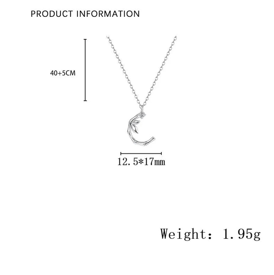 S999 Silber Zirkon Kabelkette Plattierung Bambus Anhänger Halskette | Shop Nory