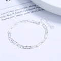 925 Sterling Silver Paperclip Chain Armbänder Einfache Stil | Shop Nory