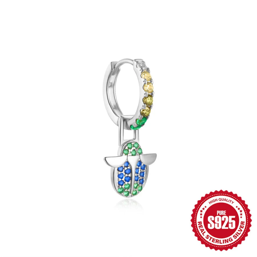 1 Stück 925 Sterling Silber Zirkon 925 Sterling Silber Ohrringe Schildkröte Teufelsauge Fisch Tropfenohrringe | Shop Nory
