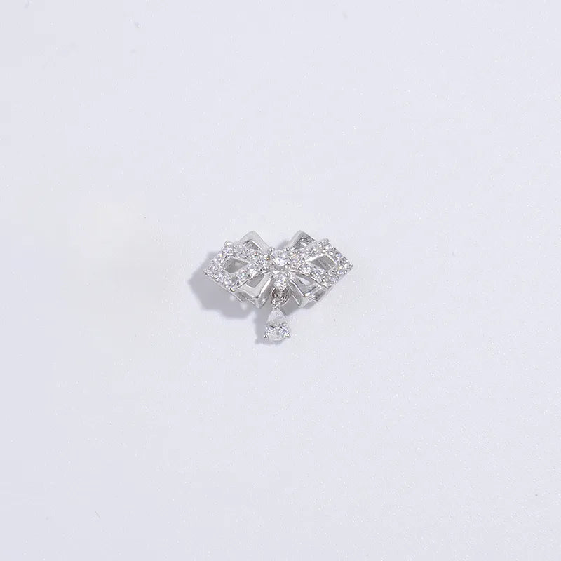 925 Sterling Silber Beschichtete Zirkon O-förmige Kette Plattierung Schleifen Knoten Anhänger Halskette | Shop Nory