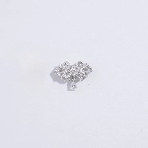 925 Sterling Silber Beschichtete Zirkon O-förmige Kette Plattierung Schleifen Knoten Anhänger Halskette | Shop Nory