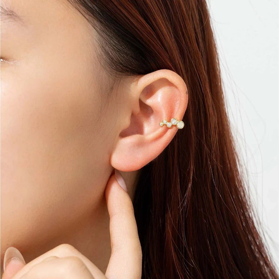 1 Paar 18K Goldbeschichtete Weißgoldbeschichtete 925 Sterling Silber Zirkon 925 Sterling Silber Ohrringe Geometrische Ohrstecker | Shop Nory