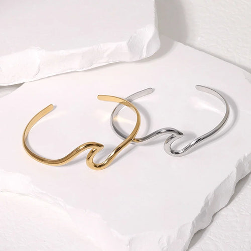Armband "Finesse" Bangle in Edelstahl - 18k vergoldet | Shop Nory