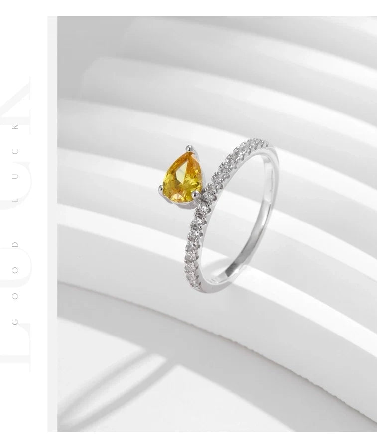Rhodium-beschichtete 925 Sterling Silber Zirkon Geometrische Ringe 925 Sterling Silber Ringe | Shop Nory