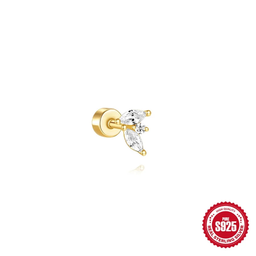 1 Stück Ohrknorpelringe & Steckern Einfacher Stil Klassischer Stil Geometrisch 925 Sterling Silber Opal Zircon Ohrknorpelringe & Steckern | Shop Nory