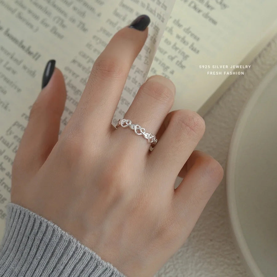 925 Sterling Silver Zirkon quadratische Herzform offene Ringe 925 Sterling Silver Ringe | Shop Nory