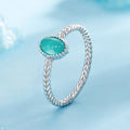 Weißgold plattiert 925 Sterlingsilber Naturstein ovale Ringe | Shop Nory