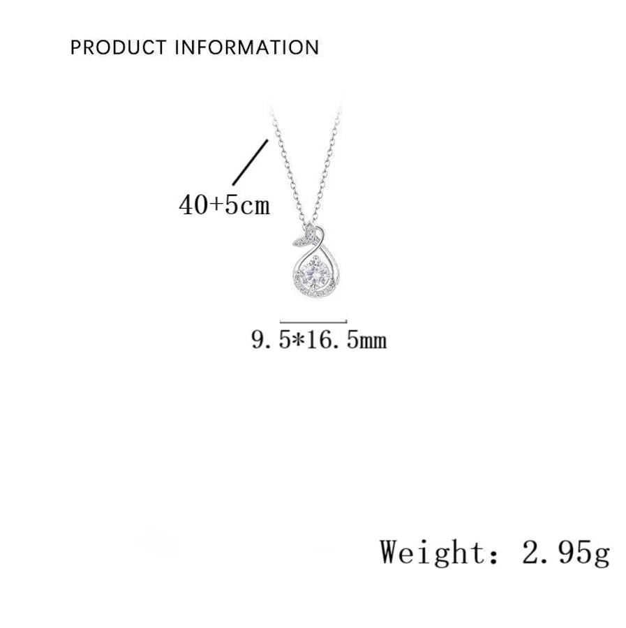 S999 Silber Zirkon Kabelkette Beschichtung Fischschwanz Anhänger Halskette | Shop Nory