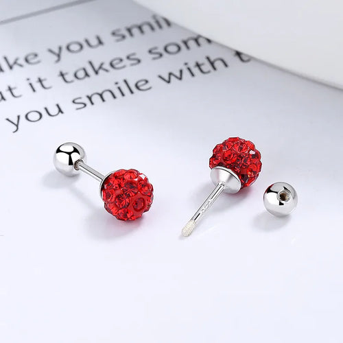 1 Paar 925 Sterling Silber 925 Sterling Silber Ohrringe Runde Schraubverschlüsse Kleine Steckerohrringe | Shop Nory