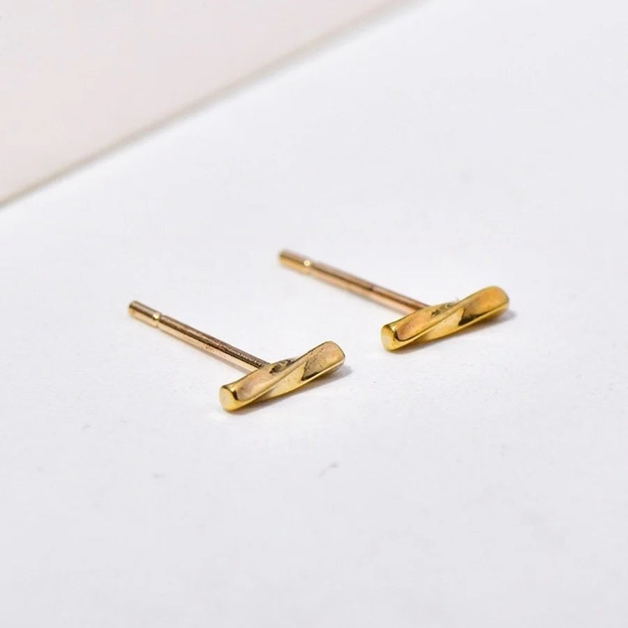 1 Paar 18K vergoldete 925 Sterling Silber 925 Sterling Silber Ohrringe geometrische Ohrstecker | Shop Nory
