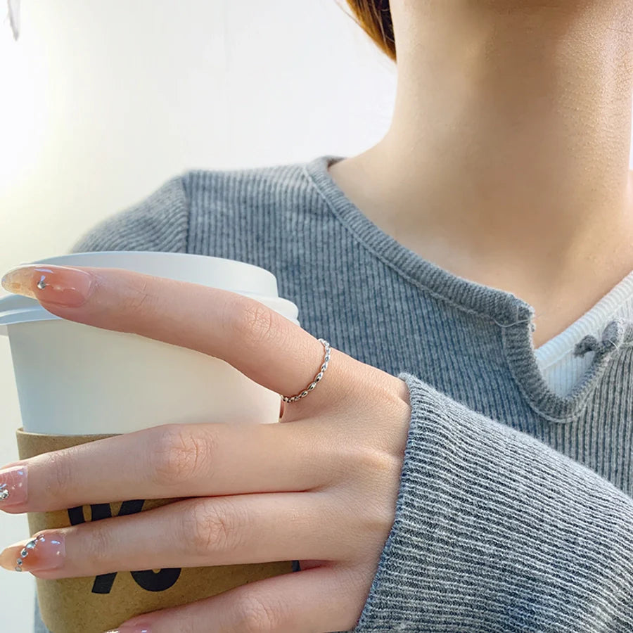 18K vergoldet Weißgold plattiert 925 Sterling Silber geometrisch verstellbarer Ring 925 Sterling Silber Ringe | Shop Nory