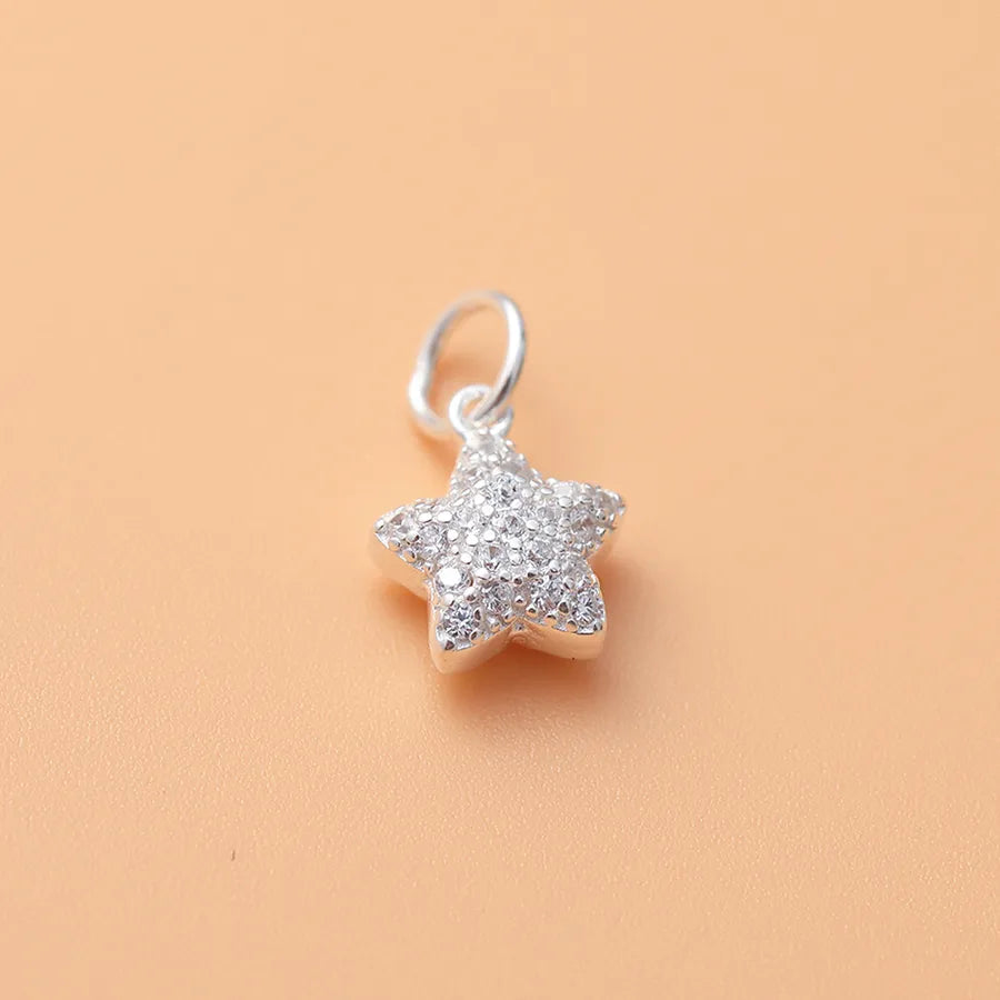1 Stück 9,5*8mm Loch 2~2,9mm 925 Sterling Silber Zirkon Stern Anhänger Schmuck Zubehör | Shop Nory