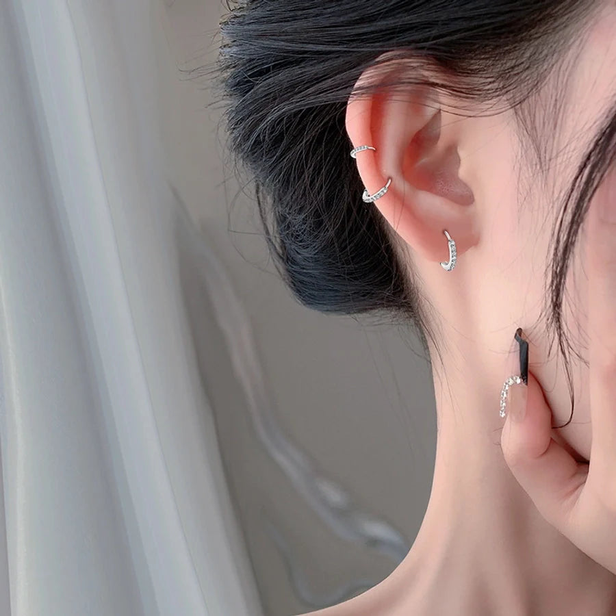 1 Paar S999 Silber Zirkon 925 Sterling Silber Ohrringe Geometrische Ohrringe | Shop Nory
