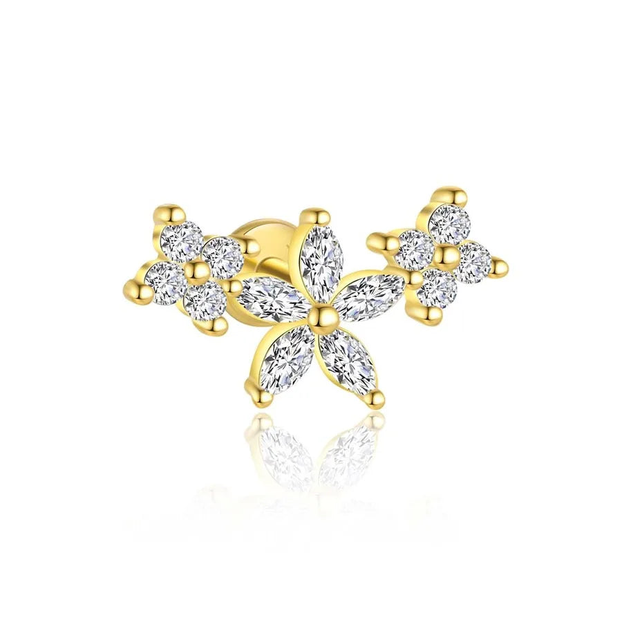 1 Stück 1 Set 925 Sterling Silber Zirkon Blumen Anhänger Ohrringe Ohrstecker | Shop Nory