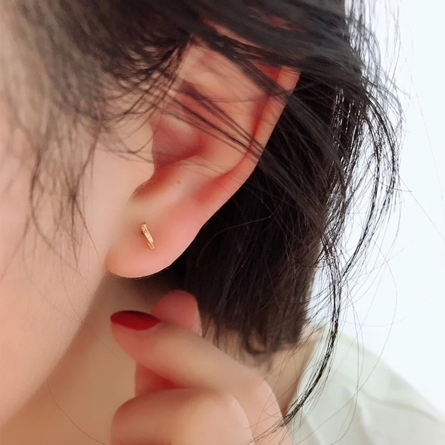 1 Paar 18K vergoldete 925 Sterling Silber 925 Sterling Silber Ohrringe geometrische Ohrstecker | Shop Nory