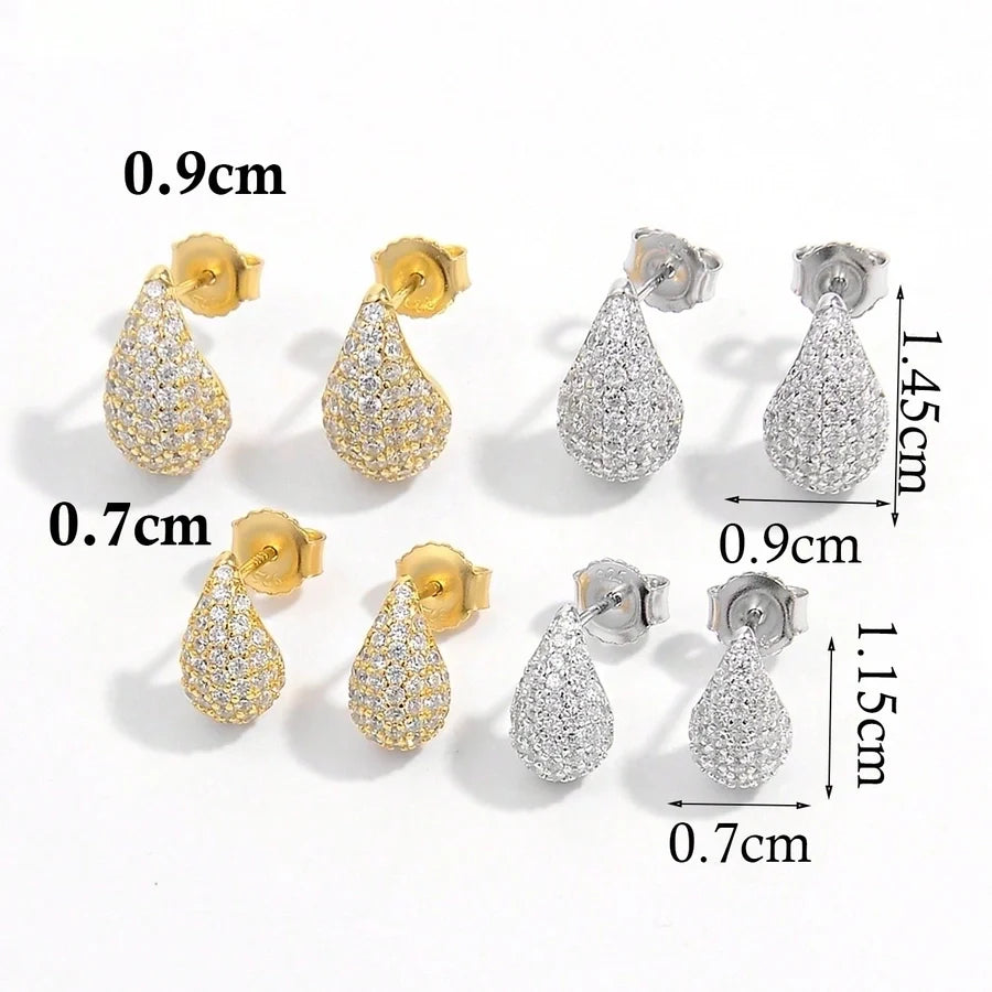 1 Paar 925 Sterling Silber Zirkon 925 Sterling Silber Ohrringe Wassertropfen Ohrstecker | Shop Nory