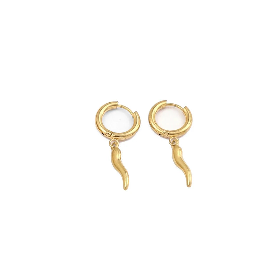 Ohrringe "Chilli" Unisex in Edelstahl - 18k vergoldet | Shop Nory