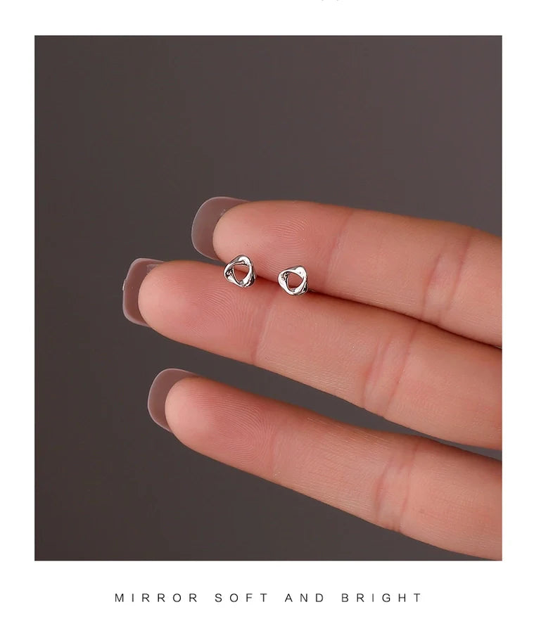 1 Paar 925 Sterling Silber 925 Sterling Silber Ohrringe Geometric Solid Color Ohrstecker | Shop Nory