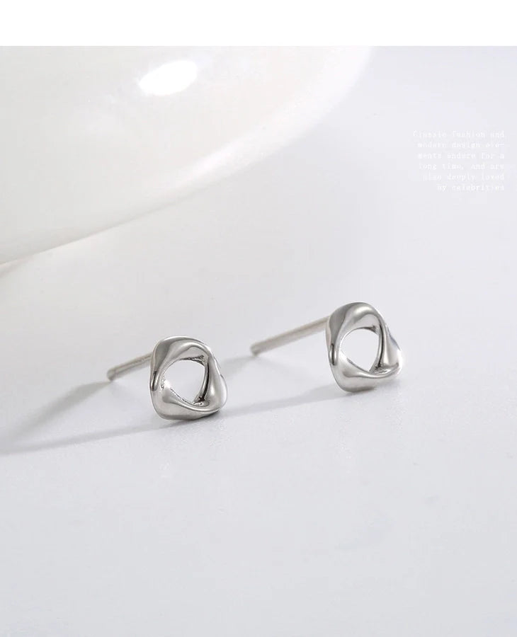 1 Paar 925 Sterling Silber 925 Sterling Silber Ohrringe Geometric Solid Color Ohrstecker | Shop Nory