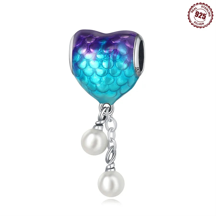 1 Stück 10*12mm 925 Sterling Silber Zirkon Herzform Fisch Polierte Perlen Schmuck Zubehör | Shop Nory