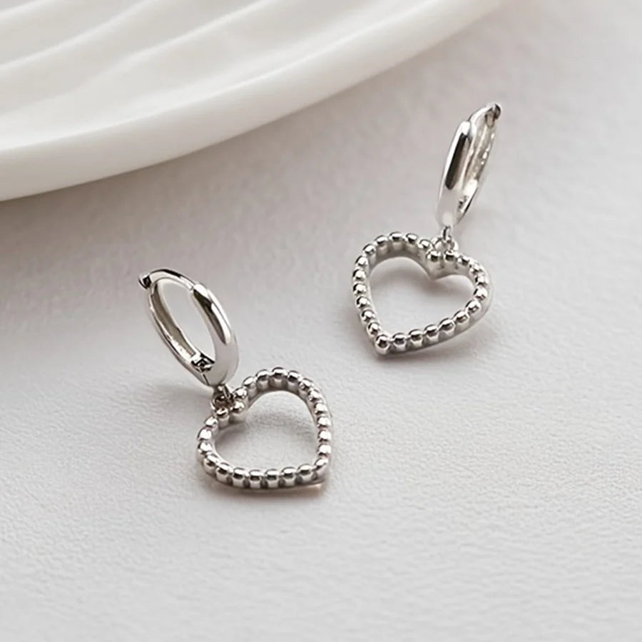 K Gold Vergoldet Weißgold Vergoldet 925 Sterling Silber 925 Sterling Silber Ohrringe Herzform Tropfenohrringe | Shop Nory