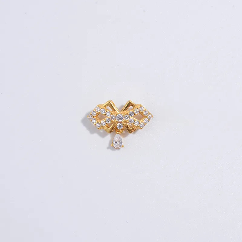925 Sterling Silber Beschichtete Zirkon O-förmige Kette Plattierung Schleifen Knoten Anhänger Halskette | Shop Nory