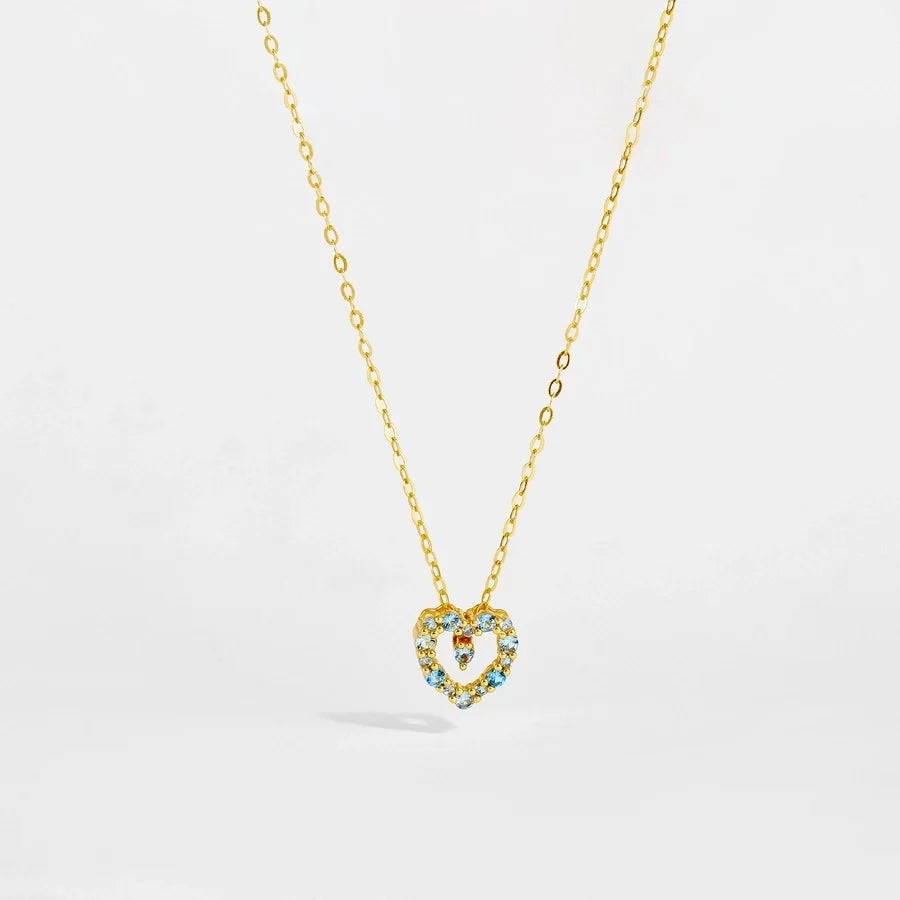 925 Sterling Silver Zirkon Kabelkette Herzform Anhänger Halskette | Shop Nory