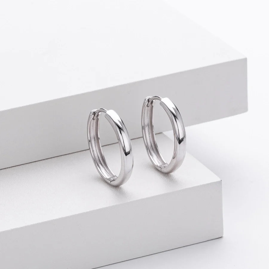 1 Paar 18K Goldplattierte Weißgoldplattierte Rhodiumplattierte 925 Sterling Silber 925 Sterling Silber 925 Sterling Silber Ohrringe Kreisohrringe | Shop Nory