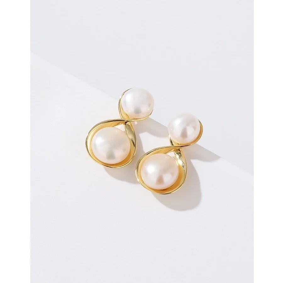 1 Paar 925 Sterling Silber Perle 925 Sterling Silber Ohrringe Geometrische Ohrstecker | Shop Nory