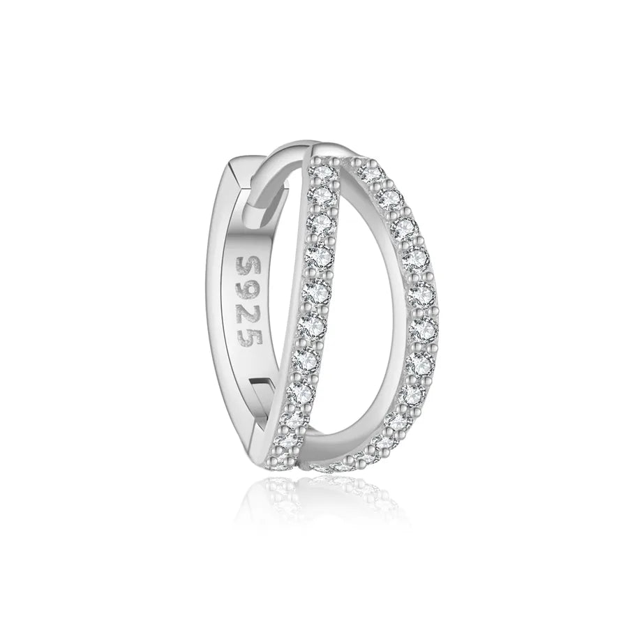 1 Stück 18K vergoldet Weißgold plattiert 925 Sterling Silber Zirkon 925 Sterling Silber Ohrringe Runde Ohrringe | Shop Nory