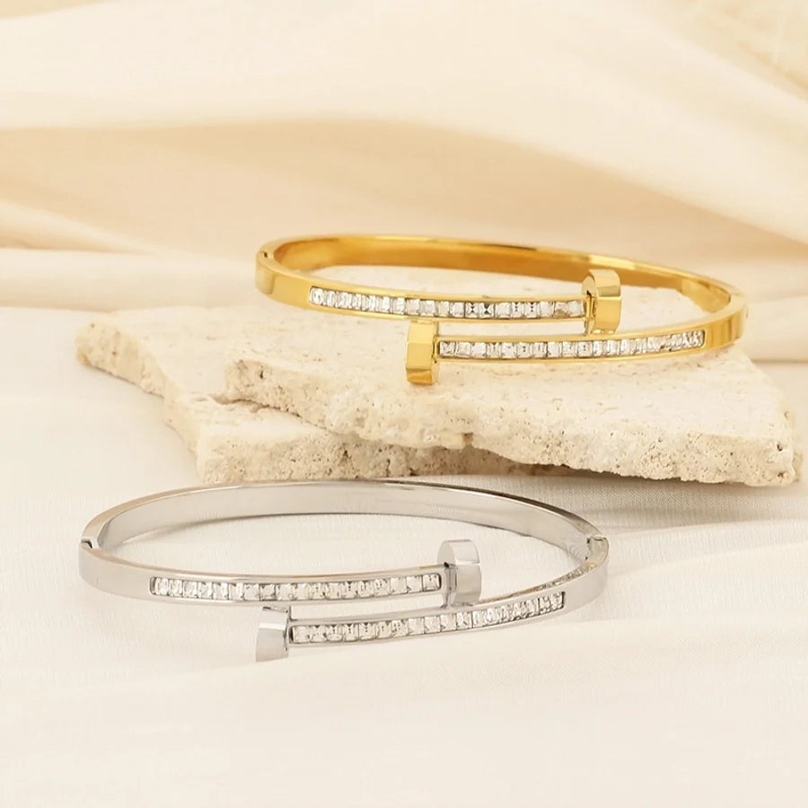 Bangle "Nail" in Edelstahl -18k vergoldet | Shop Nory