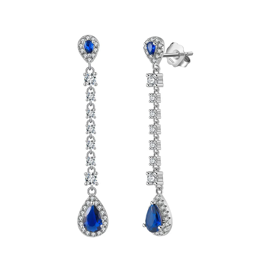 Weißgoldbeschichtete versilberte 925 Sterling Silber Zirkon 925 Sterling Silber Ohrringe runde Herzform Rhombus Ohrringe | Shop Nory