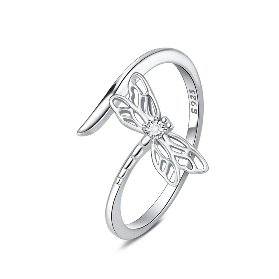 925 Sterlingsilber Buchstaben-Mond-Flugzeug Offene Ringe 925 Sterlingsilber Ringe | Shop Nory