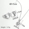 925 Sterling Silber Plattiertes Platin Ohrclip Halsketten Set | Shop Nory
