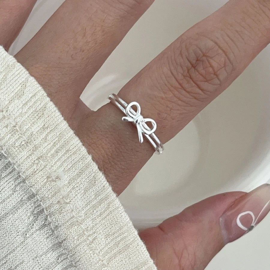 925 Sterling Silber Schleifen Knoten Offene Ringe 925 Sterling Silber Ringe | Shop Nory