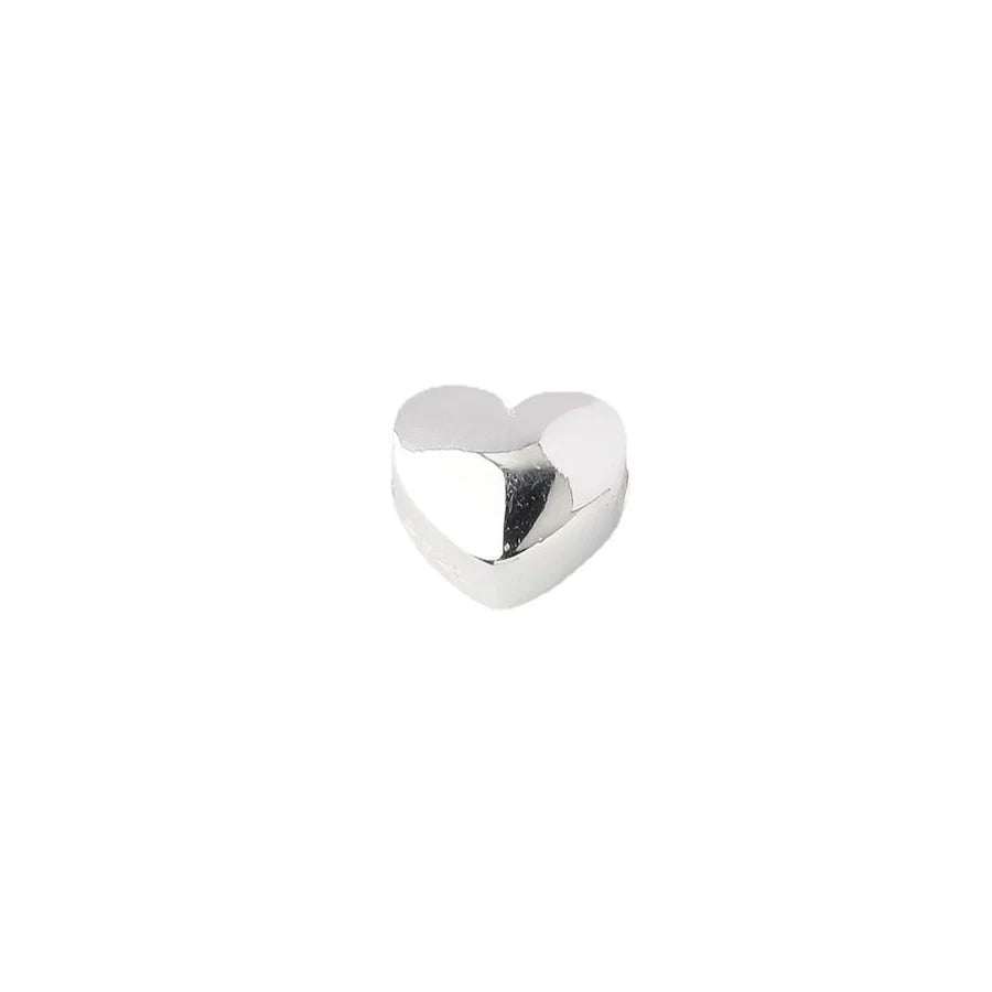 S925 Silber Prime Silber Solide Horizontale Glänzende Herzförmige Spacer Perlen Herzförmige Silber Perlen DIY Perlenarmband Silber Zubehör | Shop Nory