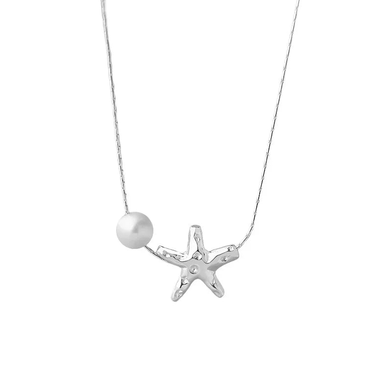 925 Sterling Silber Beschichtetes Seestern Anhänger Halskette | Shop Nory