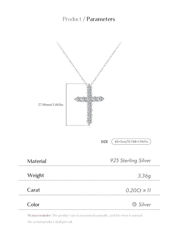 2.2 Karat VVS1-VVS2 Runder Brillant Schnitt 925 Sterlingsilber 925 Sterlingsilber Rack Plated Moissanit Kabelkette Einlage Kreuz Moissanit GRA Zertifikat Anhänger Halskette | Shop Nory