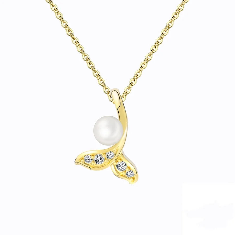 925 Sterling Silber Plattiert Zircon Kabelkette Fischschwanz Halskette | Shop Nory