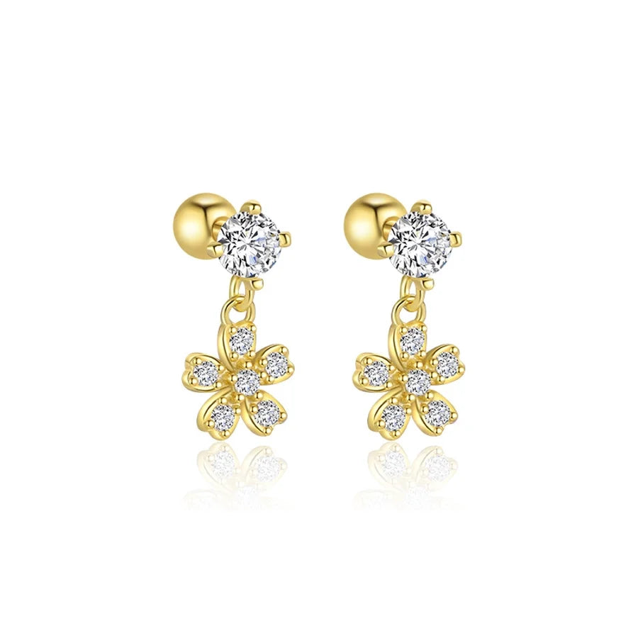 1 Stück 1 Paar 925 Sterling Silber Zirkon 925 Sterling Silber Ohrringe Geometrisch Star Bow Knot Tropfen Ohrringe Ohrstecker | Shop Nory