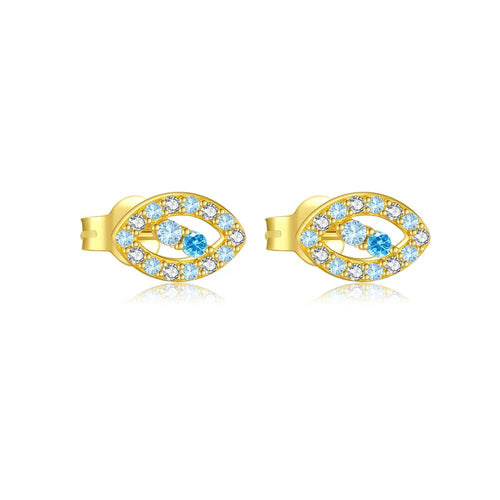 1 Paar 18K vergoldet Weißgold vergoldet 925 Sterling Silber Zirkon 925 Sterling Silber Ohrringe Teufelsauge Ohrstecker | Shop Nory