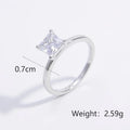 Weißgold plattiert 925 Sterling Silber Zirkon quadratische Herzform Ringe 925 Sterling Silber Ringe | Shop Nory