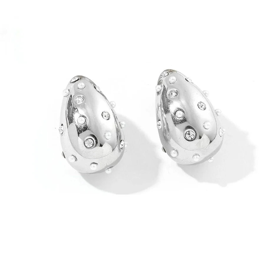 Ohrringe "Hailey" Drop mit Steinen in Edelstahl - 18k vergoldet | Shop Nory