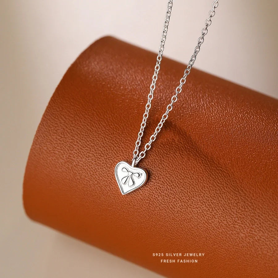 925 Sterling Silver Kabelkette Beschichtung Herzform Anhänger Halskette | Shop Nory