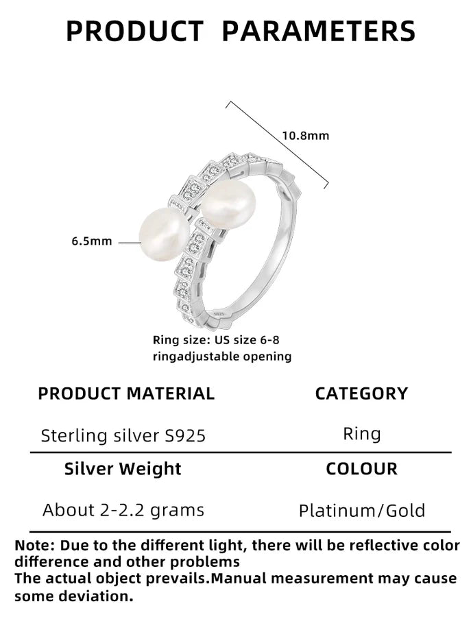 18K vergoldete Weißgold vergoldete 925 Sterling Silber Perle Zirkon geometrische Ringe 925 Sterling Silber Ringe | Shop Nory